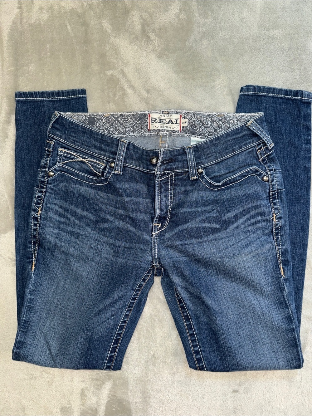 Ariat Women's Indigo Straight Leg Jeans with Contrast Stitching